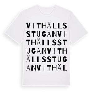 Vithällsstugan ordlek t-shirt – ekologisk bomull t-shirt från Pinshirt