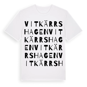 Vitkärrshagen ordlek t-shirt – ekologisk bomull t-shirt från Pinshirt