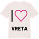 Vintage White t-shirt med Jag älskar Vreta t-shirt stort tryck