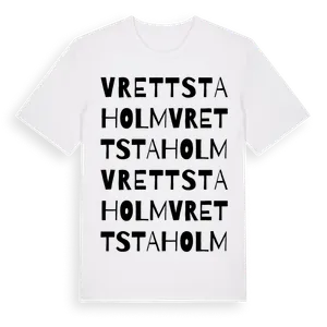 Vrettstaholm ordlek t-shirt – ekologisk bomull t-shirt från Pinshirt