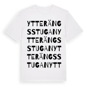 Ytterängsstugan ordlek t-shirt – ekologisk bomull t-shirt från Pinshirt