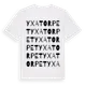 White t-shirt med Yxatorpet ordlek t-shirt