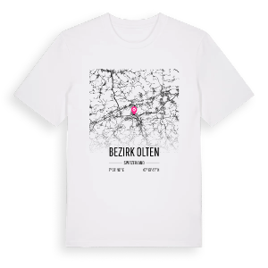 Bezirk Olten karta t-shirt – ekologisk bomull t-shirt från Pinshirt