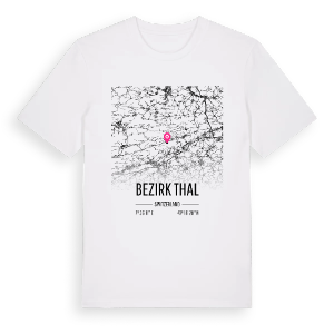 Bezirk Thal karta t-shirt – ekologisk bomull t-shirt från Pinshirt