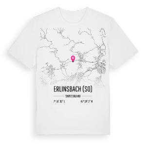 Erlinsbach (SO) karta t-shirt – ekologisk bomull t-shirt från Pinshirt