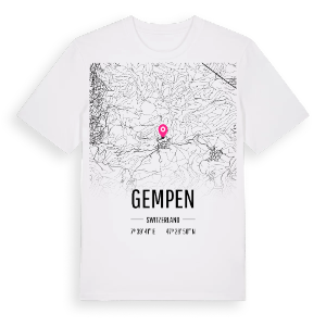 Gempen karta t-shirt – ekologisk bomull t-shirt från Pinshirt