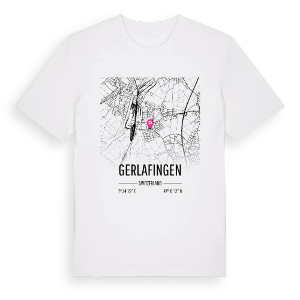Gerlafingen karta t-shirt – ekologisk bomull t-shirt från Pinshirt