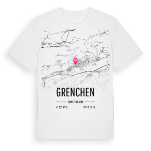 Grenchen karta t-shirt – ekologisk bomull t-shirt från Pinshirt