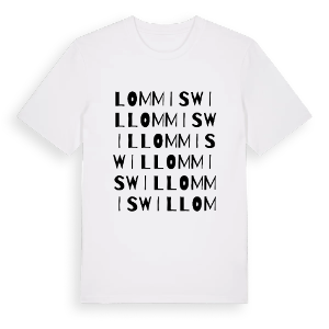Lommiswil ordlek t-shirt – ekologisk bomull t-shirt från Pinshirt