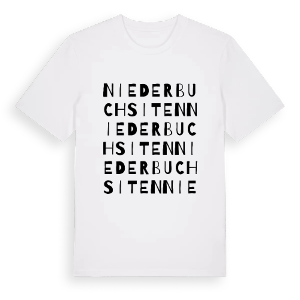 Niederbuchsiten ordlek t-shirt – ekologisk bomull t-shirt från Pinshirt
