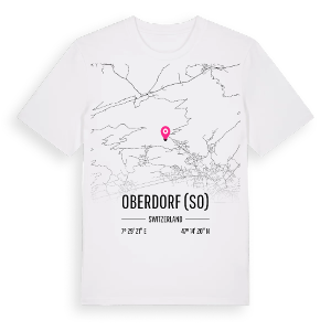 Oberdorf (SO) karta t-shirt – ekologisk bomull t-shirt från Pinshirt