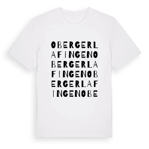 Obergerlafingen ordlek t-shirt – ekologisk bomull t-shirt från Pinshirt