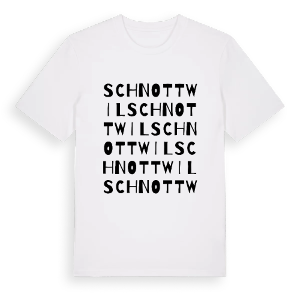 Schnottwil ordlek t-shirt – ekologisk bomull t-shirt från Pinshirt