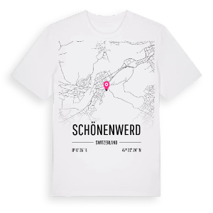Schönenwerd karta t-shirt – ekologisk bomull t-shirt från Pinshirt