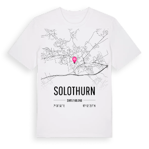 Solothurn karta t-shirt – ekologisk bomull t-shirt från Pinshirt
