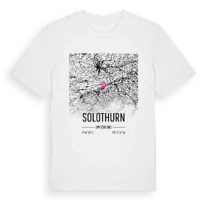 Solothurn karta t-shirt – ekologisk bomull t-shirt från Pinshirt