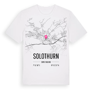 Solothurn karta t-shirt – ekologisk bomull t-shirt från Pinshirt