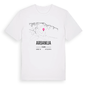 Arbanija karta t-shirt – ekologisk bomull t-shirt från Pinshirt