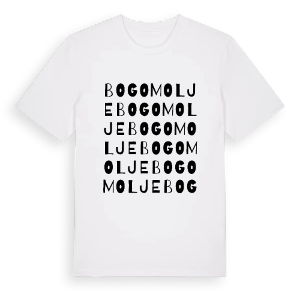 Bogomolje ordlek t-shirt – ekologisk bomull t-shirt från Pinshirt