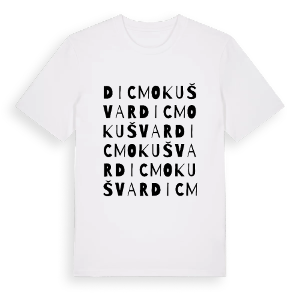 Dicmo Kušvar ordlek t-shirt – ekologisk bomull t-shirt från Pinshirt