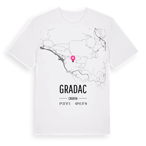 Gradac karta t-shirt – ekologisk bomull t-shirt från Pinshirt
