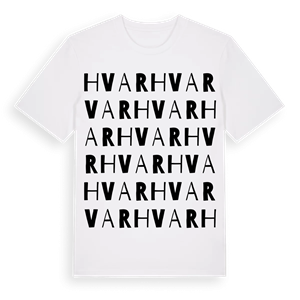 Hvar ordlek t-shirt – ekologisk bomull t-shirt från Pinshirt