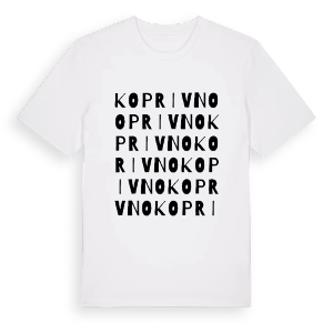 Koprivno ordlek t-shirt – ekologisk bomull t-shirt från Pinshirt