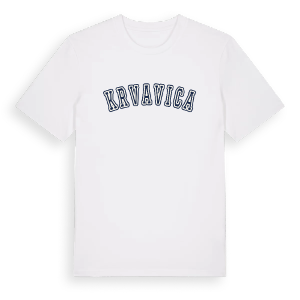 Krvavica college t-shirt – ekologisk bomull t-shirt från Pinshirt