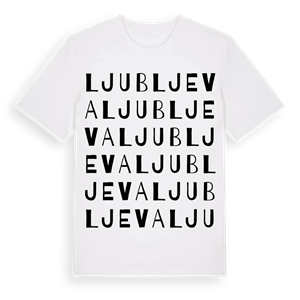 Ljubljeva ordlek t-shirt – ekologisk bomull t-shirt från Pinshirt