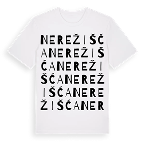 Nerežišća ordlek t-shirt – ekologisk bomull t-shirt från Pinshirt
