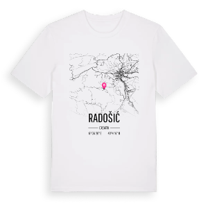 Radošić karta t-shirt – ekologisk bomull t-shirt från Pinshirt