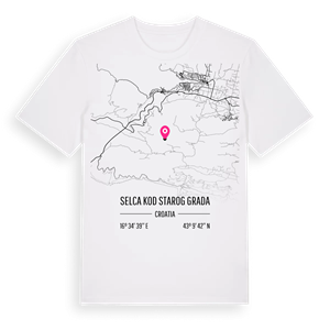 Selca kod Starog Grada karta t-shirt – ekologisk bomull t-shirt från Pinshirt