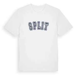 Split college t-shirt – ekologisk bomull t-shirt från Pinshirt