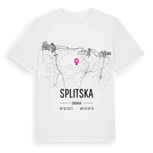 Splitska karta t-shirt – ekologisk bomull t-shirt från Pinshirt