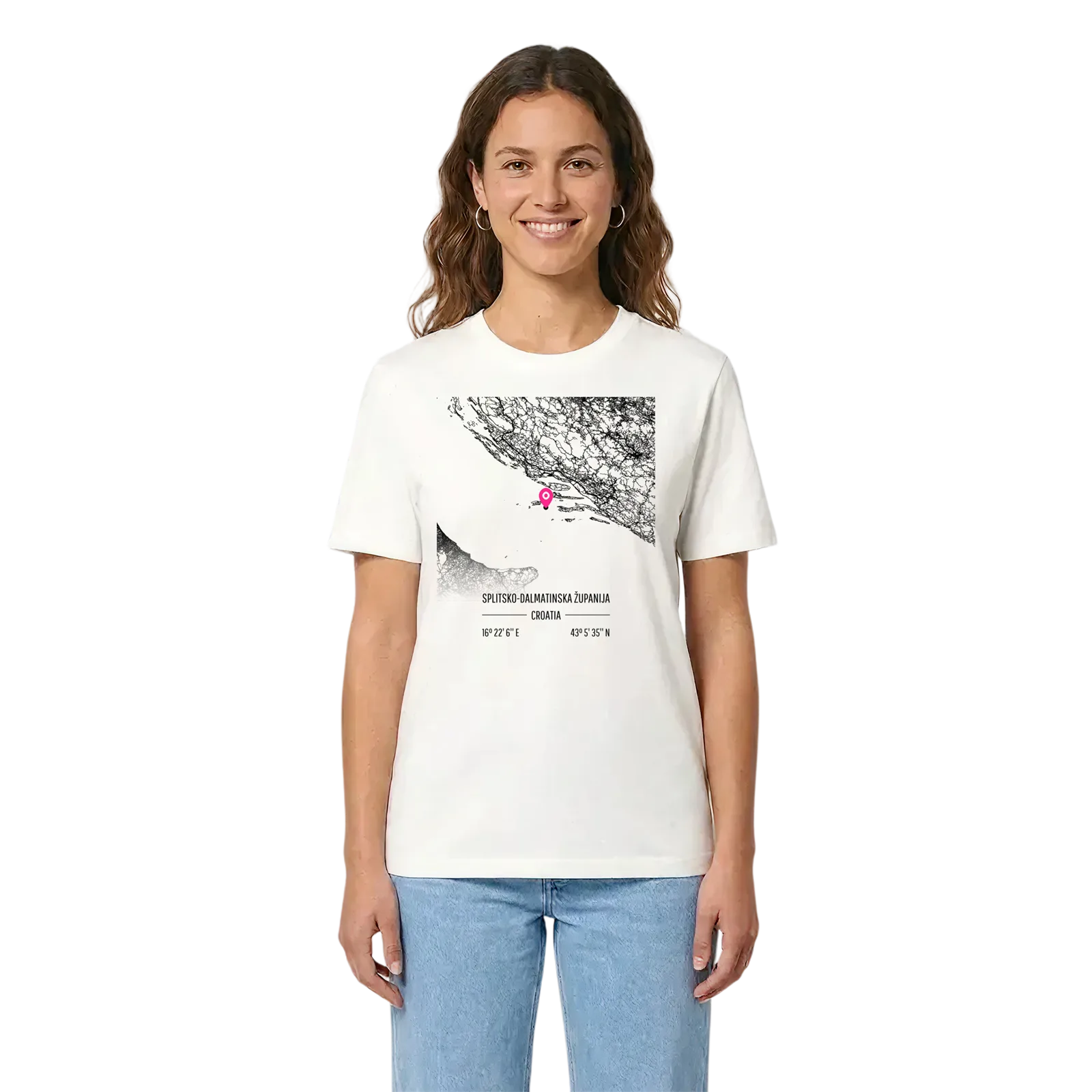Splitsko-dalmatinska županija karta t-shirt – White, i miljö