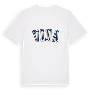 Vina college t-shirt – ekologisk bomull t-shirt från Pinshirt