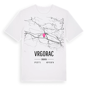Vrgorac karta t-shirt – ekologisk bomull t-shirt från Pinshirt