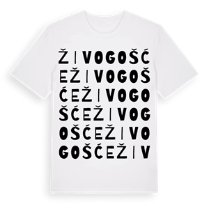 Živogošće ordlek t-shirt – ekologisk bomull t-shirt från Pinshirt