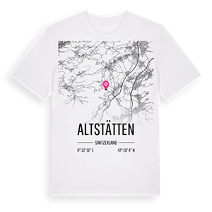 Altstätten karta t-shirt – ekologisk bomull t-shirt från Pinshirt