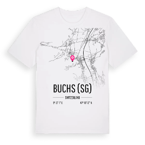 Buchs (SG) karta t-shirt – ekologisk bomull t-shirt från Pinshirt