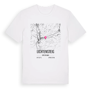 Lichtensteig karta t-shirt – ekologisk bomull t-shirt från Pinshirt