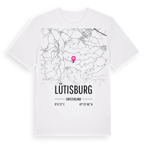 Lütisburg karta t-shirt – ekologisk bomull t-shirt från Pinshirt