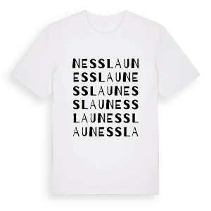 Nesslau ordlek t-shirt – ekologisk bomull t-shirt från Pinshirt