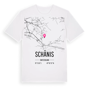 Schänis karta t-shirt – ekologisk bomull t-shirt från Pinshirt