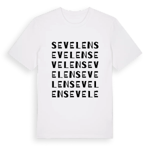 Sevelen ordlek t-shirt – ekologisk bomull t-shirt från Pinshirt