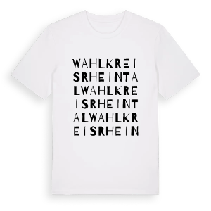 Wahlkreis Rheintal ordlek t-shirt – ekologisk bomull t-shirt från Pinshirt