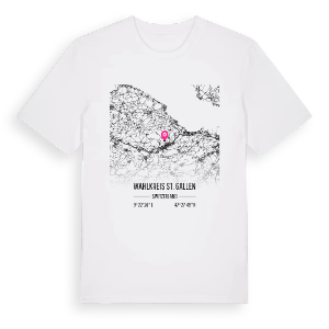 Wahlkreis St. Gallen karta t-shirt – ekologisk bomull t-shirt från Pinshirt