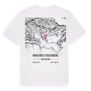 Wahlkreis Toggenburg karta t-shirt – ekologisk bomull t-shirt från Pinshirt