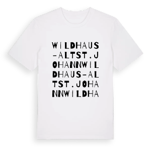 Wildhaus-Alt St. Johann ordlek t-shirt – ekologisk bomull t-shirt från Pinshirt