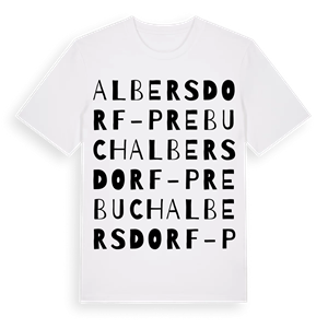 Albersdorf-Prebuch ordlek t-shirt – ekologisk bomull t-shirt från Pinshirt